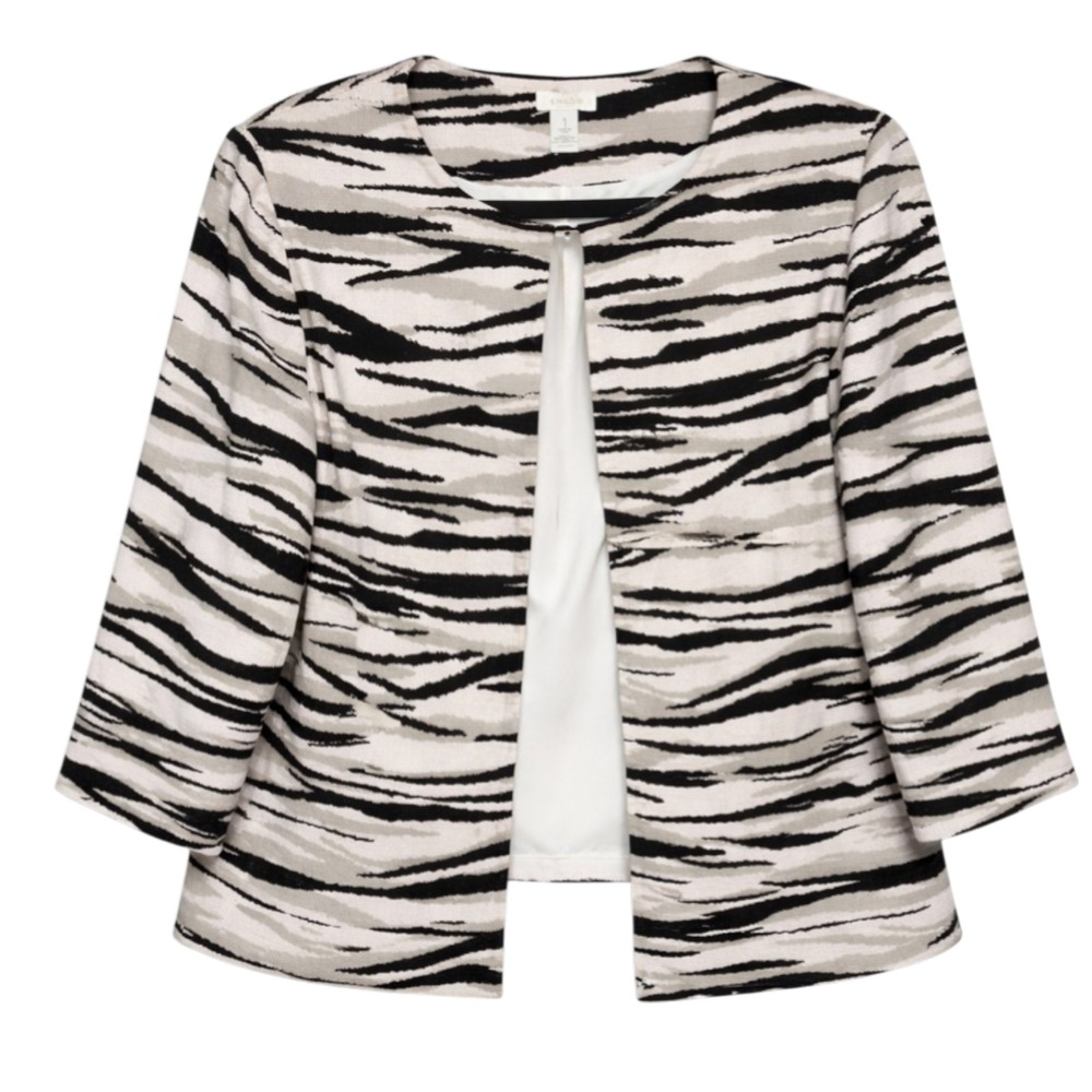 Chicos Size 1 Mob Wife Chic Statement Swing Jacket Women Size Medium Retro Mod